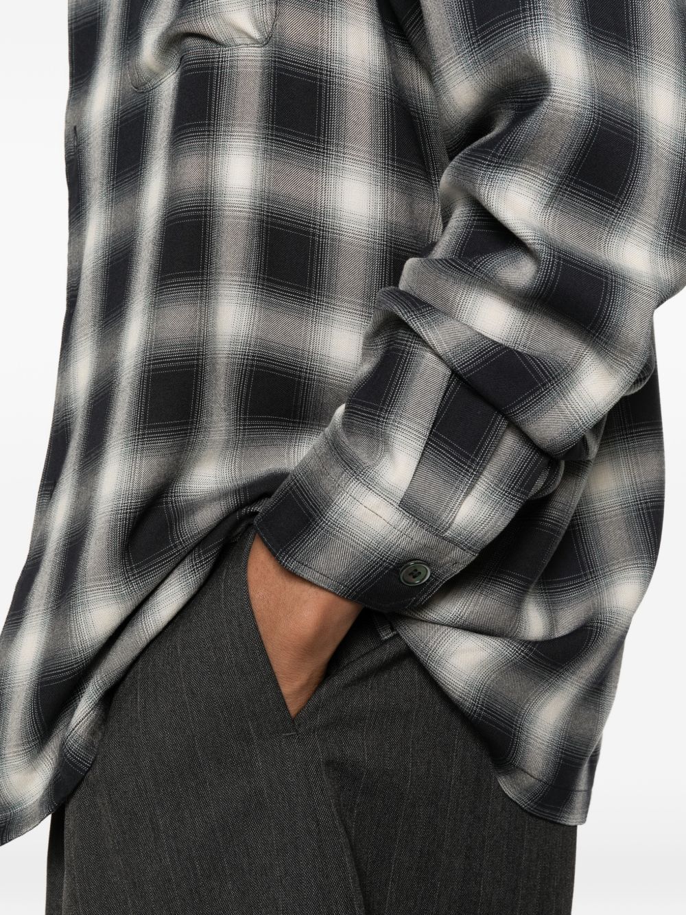 evening coach micro-check shirt m2262erc grey shirt - men OUR LEGACY