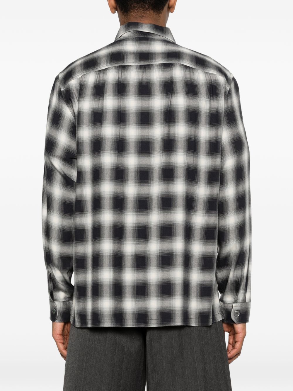 evening coach micro-check shirt m2262erc grey shirt - men OUR LEGACY