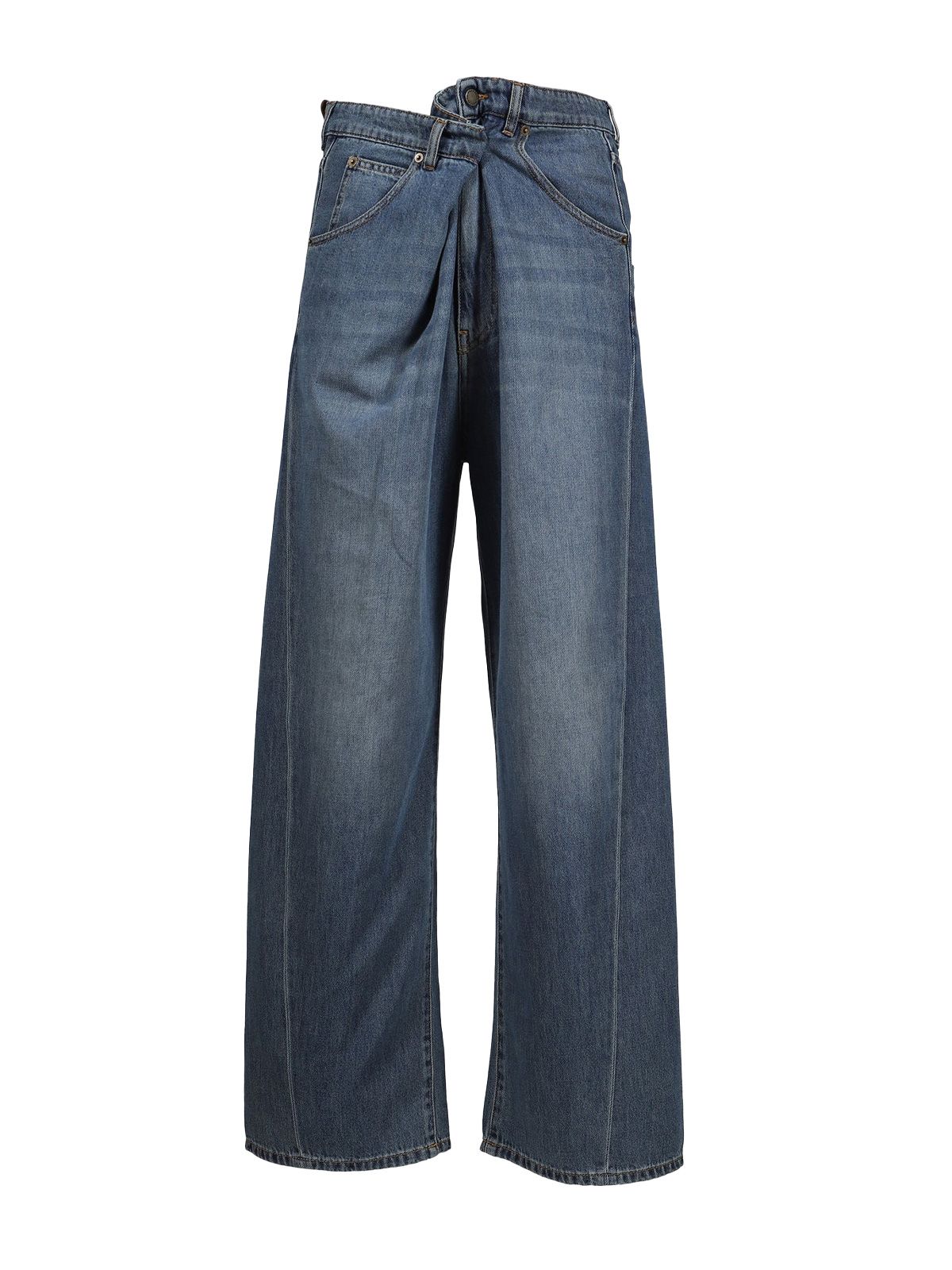 denim ined fold over tencel blue 