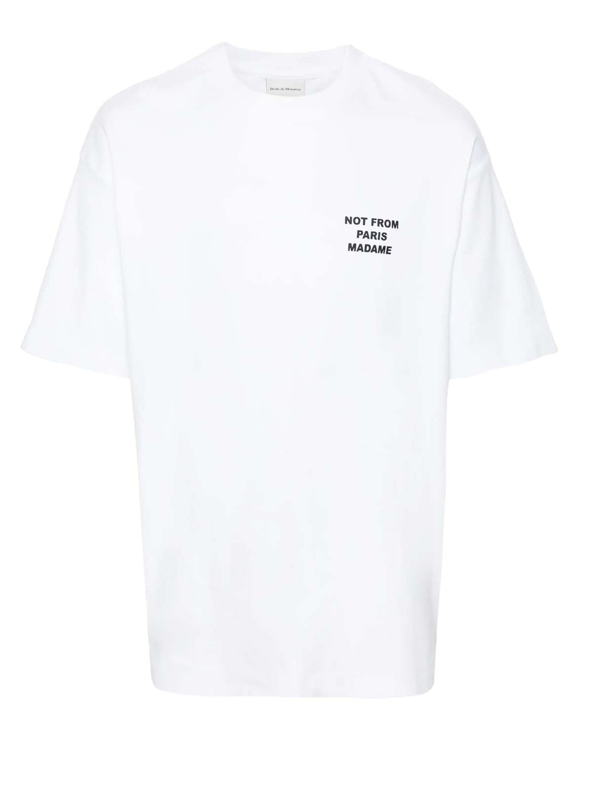 t-shirt slogan optic white t-shirt  - uomo DROLE DE MONSIEUR