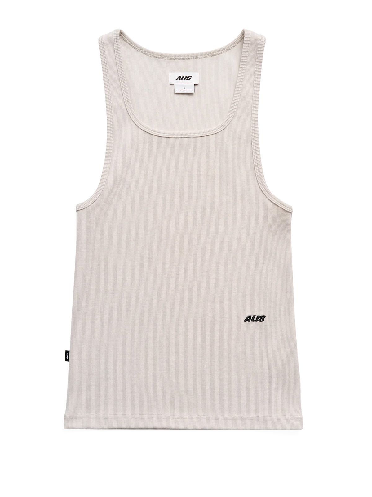 Black white beige josh rib logo tanktop ALIS