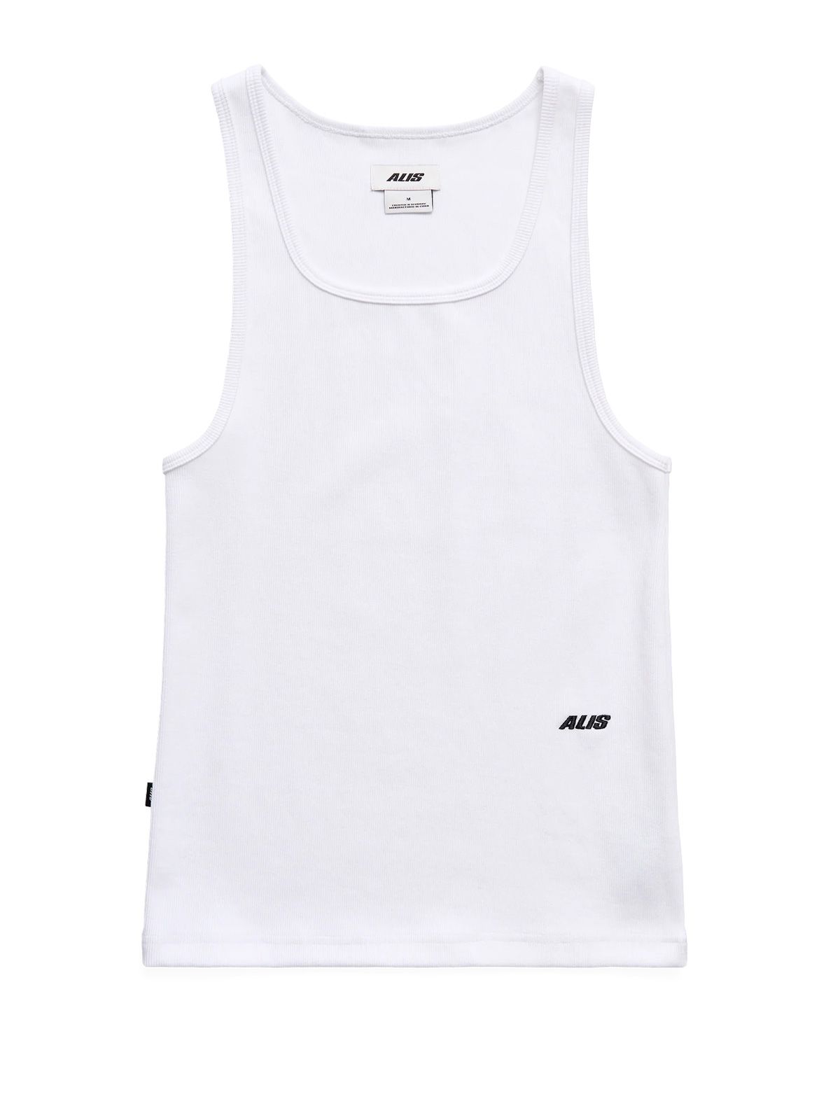Black white beige josh rib logo tanktop ALIS