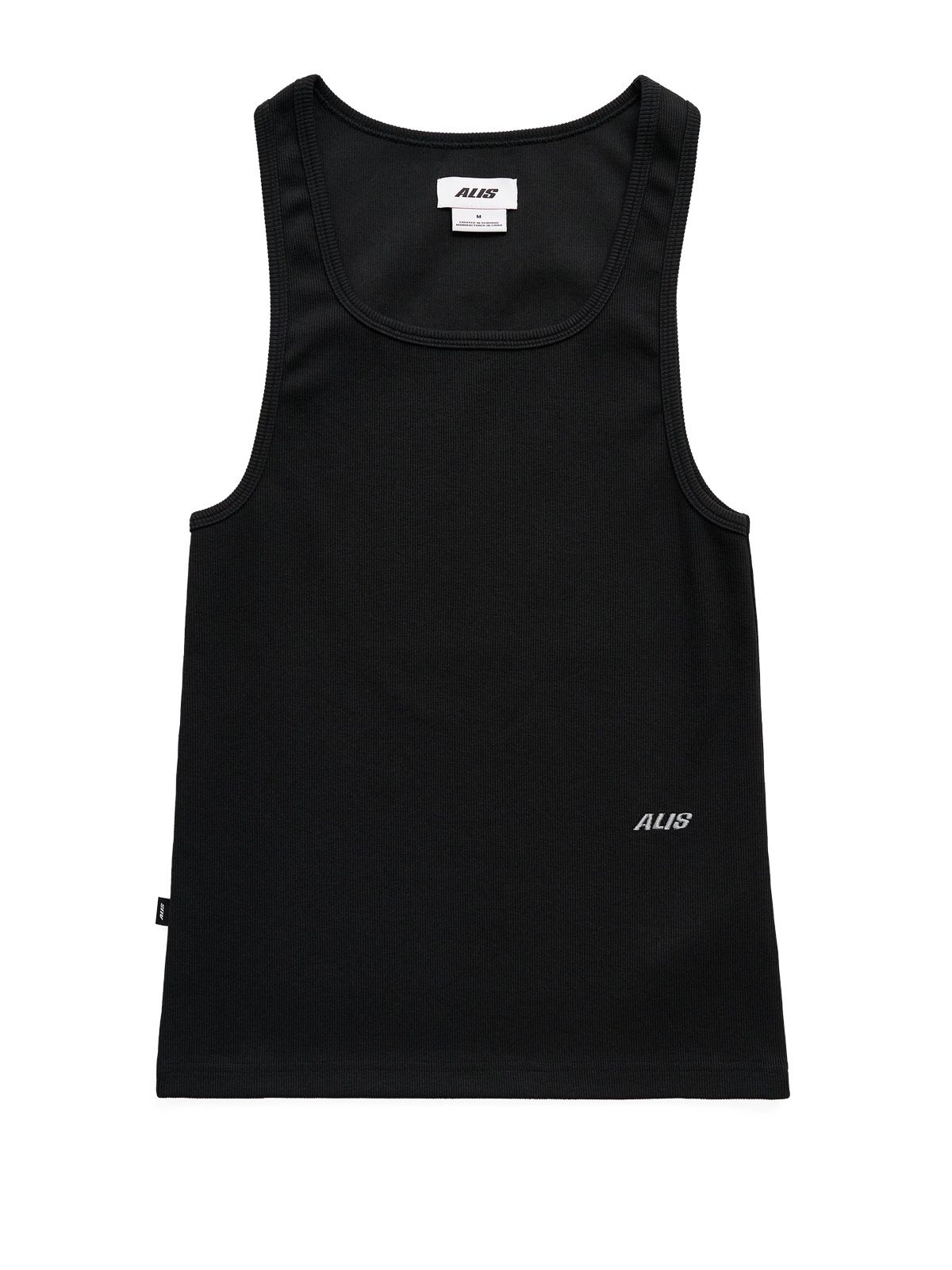 Black white beige josh rib logo tanktop ALIS