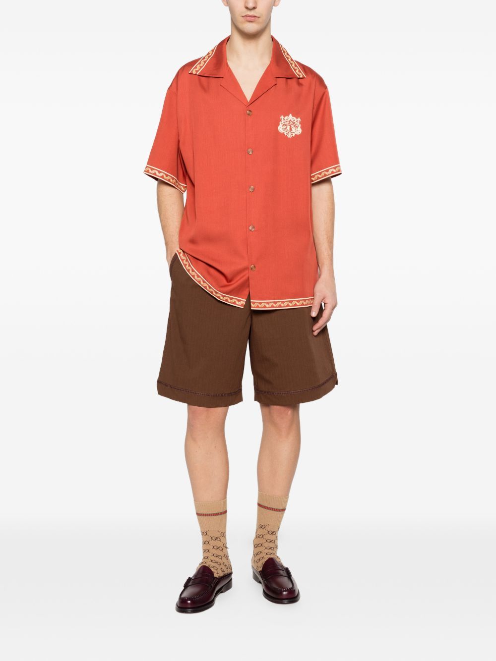 shirt embroidered dancers orange DRÔLE DE MONSIEUR