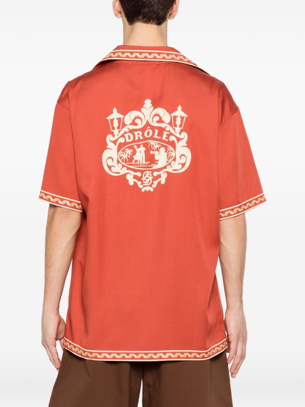 shirt embroidered dancers orange DRÔLE DE MONSIEUR