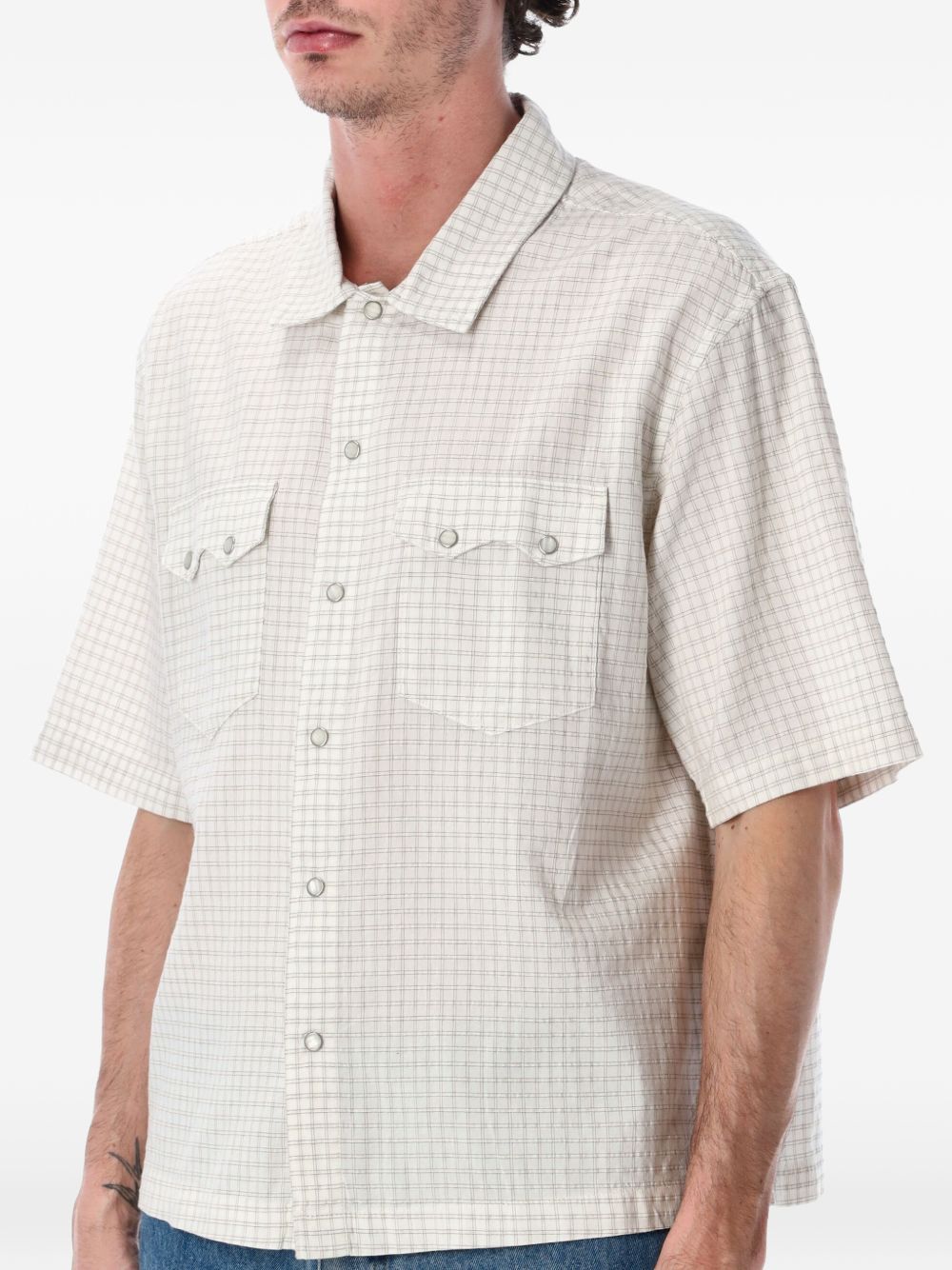 camicia squadrata western incrociata bianca LEVI'S