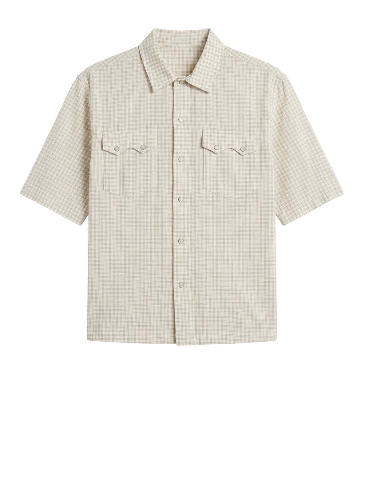 camicia squadrata western incrociata bianca