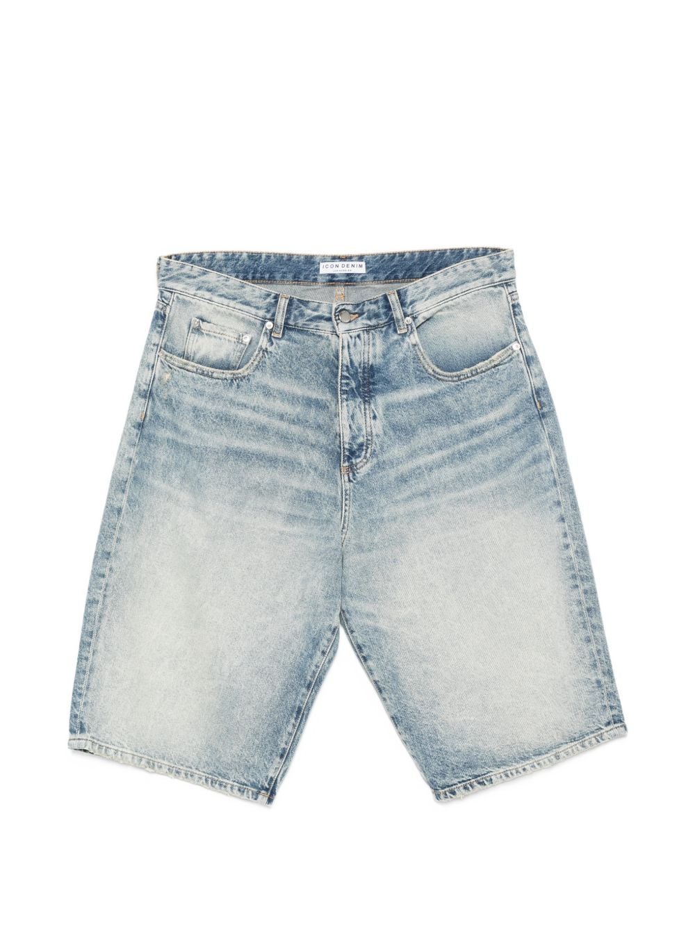 bermuda denim ned effetto slavato smoke blue pantaloncini - uomo