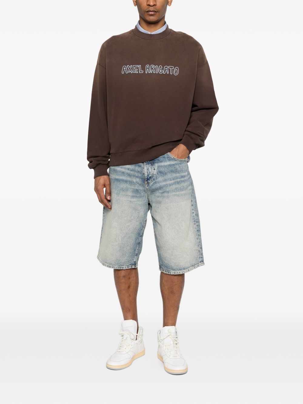 bermuda denim ned effetto slavato smoke blue pantaloncini - uomo ICON DENIM