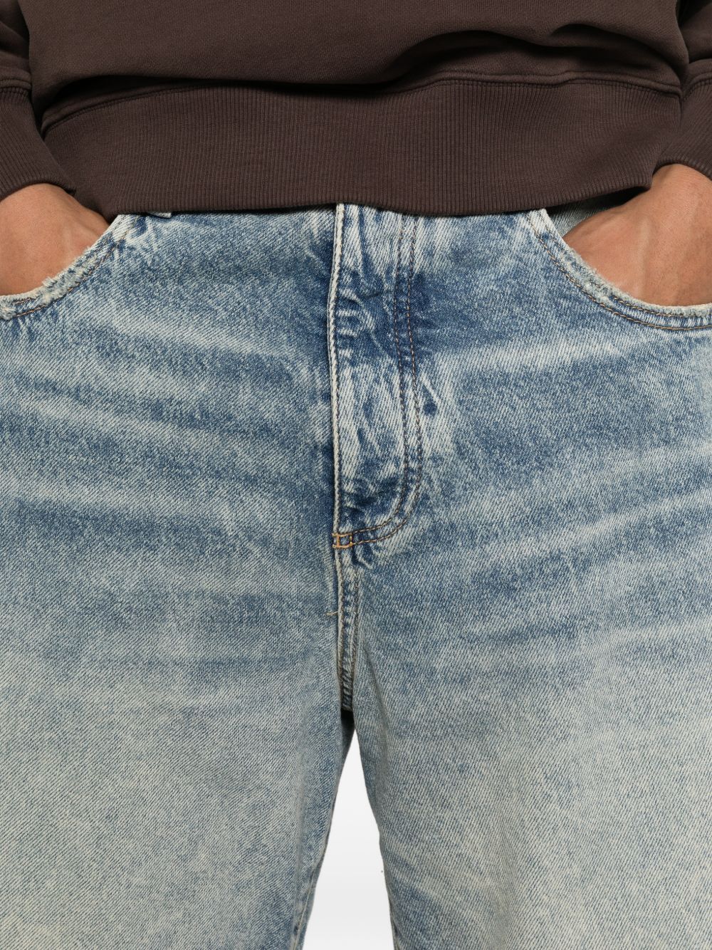 bermuda denim ned effetto slavato smoke blue pantaloncini - uomo ICON DENIM