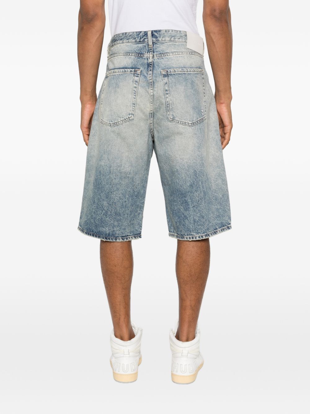 bermuda denim ned effetto slavato smoke blue pantaloncini - uomo ICON DENIM