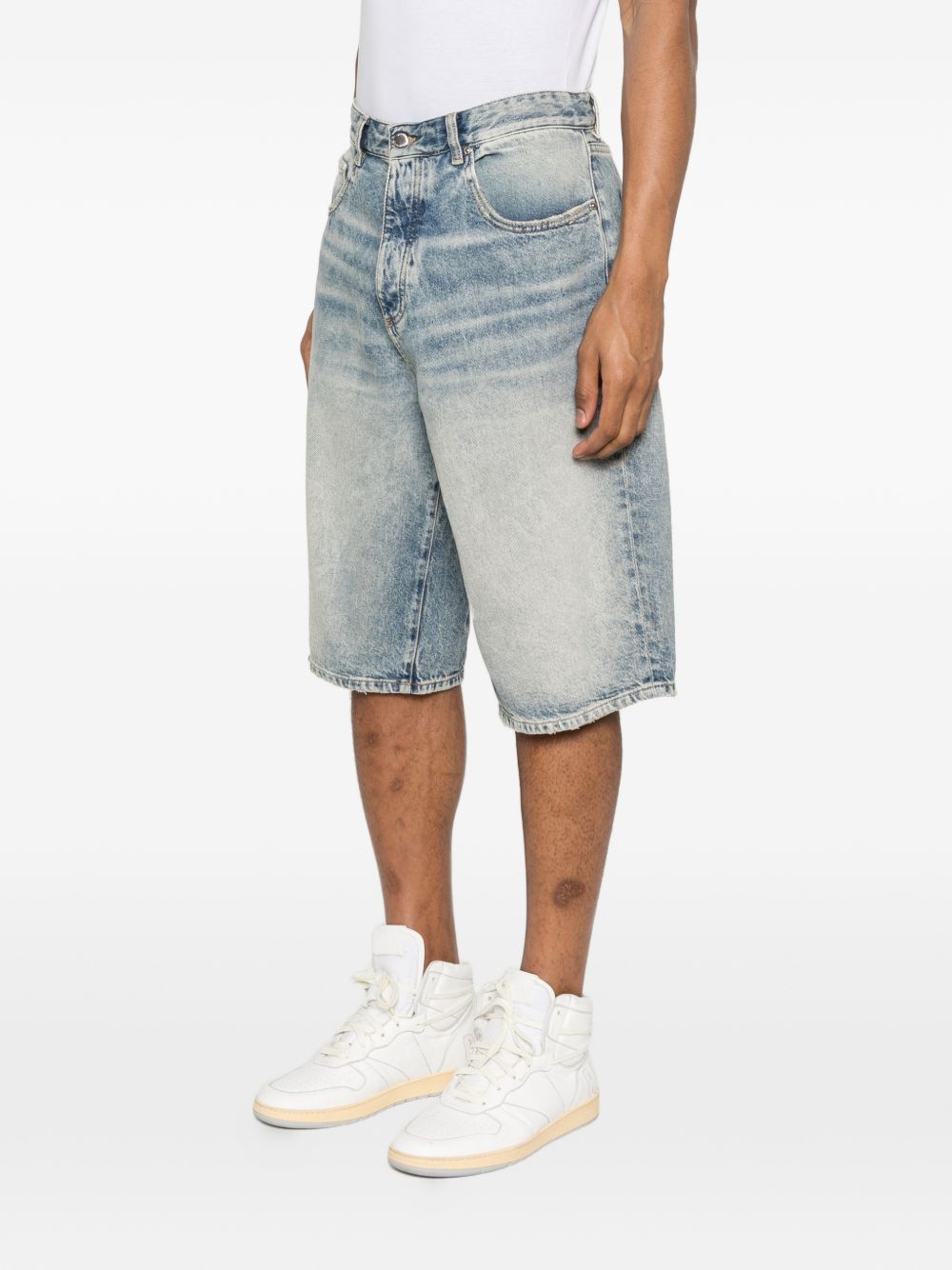 bermuda denim ned effetto slavato smoke blue pantaloncini - uomo ICON DENIM
