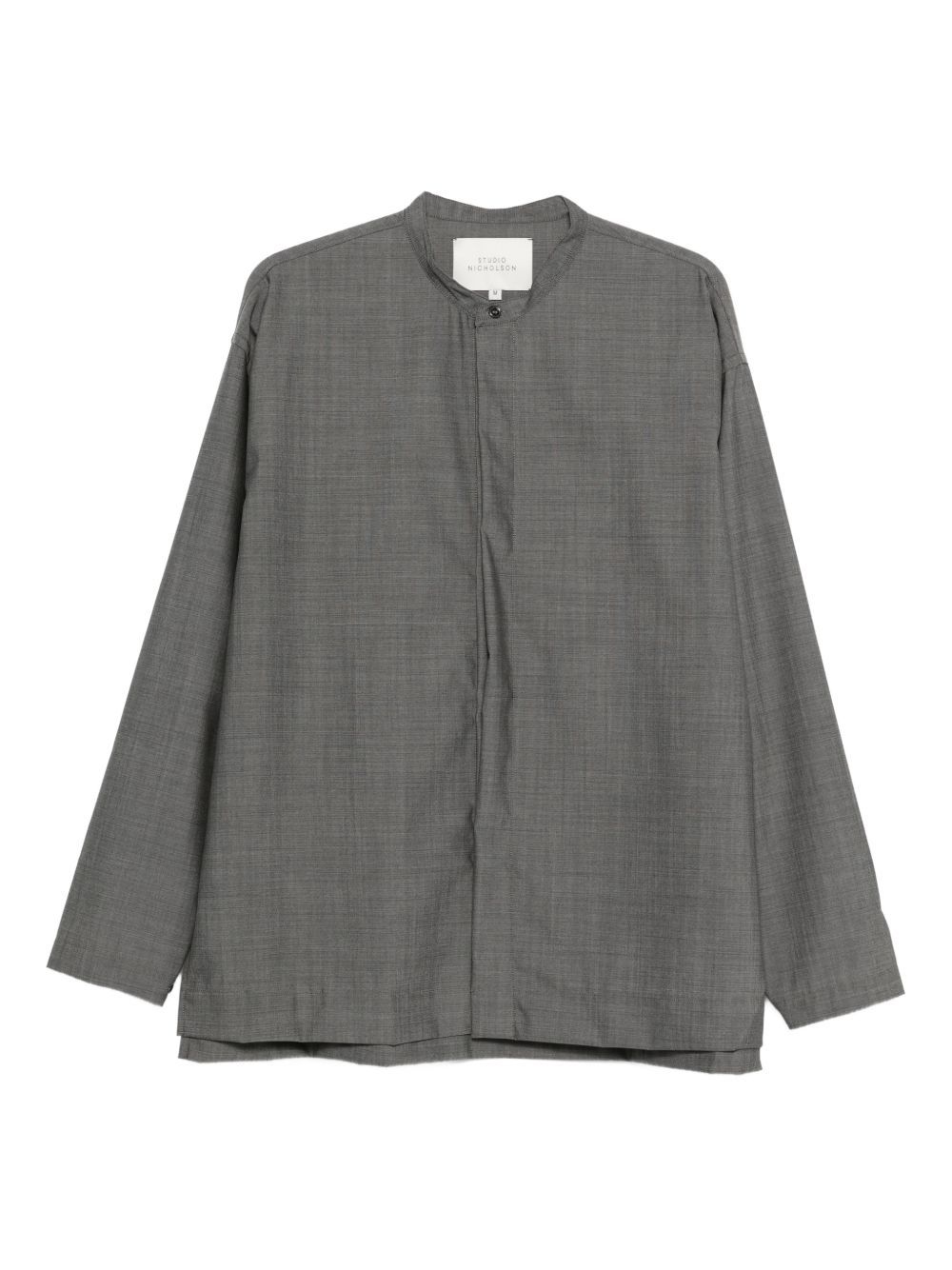 camicia grigia con colletto alla coreana