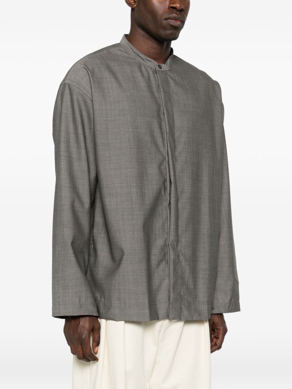 camicia grigia con colletto alla coreana STUDIO NICHOLSON
