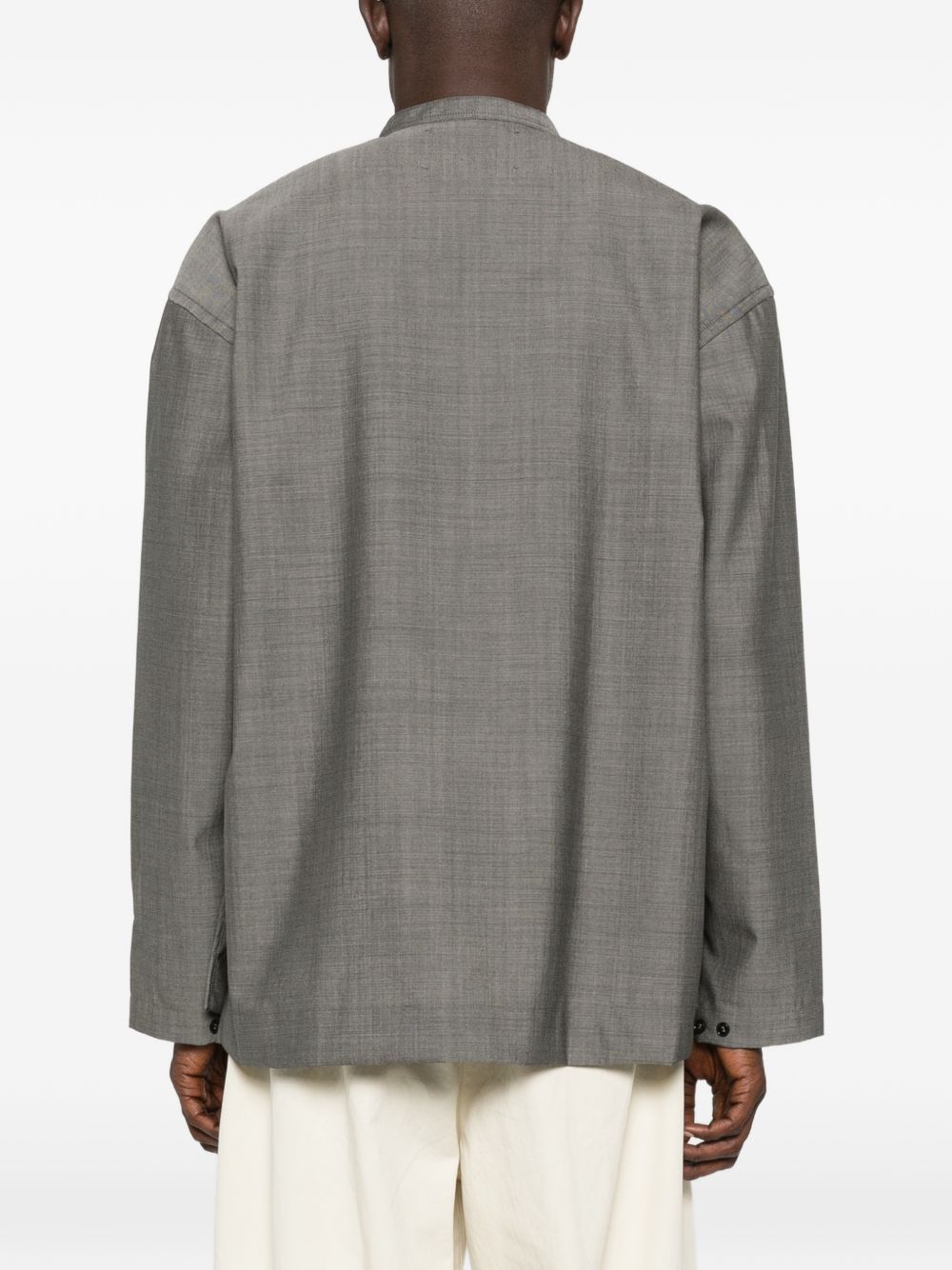 camicia grigia con colletto alla coreana STUDIO NICHOLSON