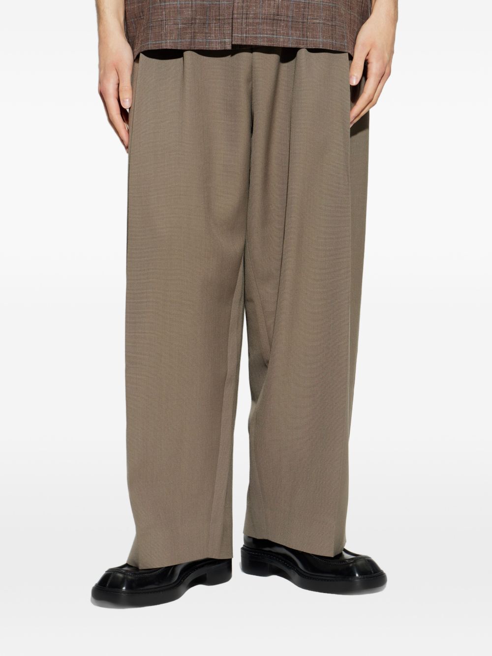 pantaloni a doppia piega marrone STUDIO NICHOLSON