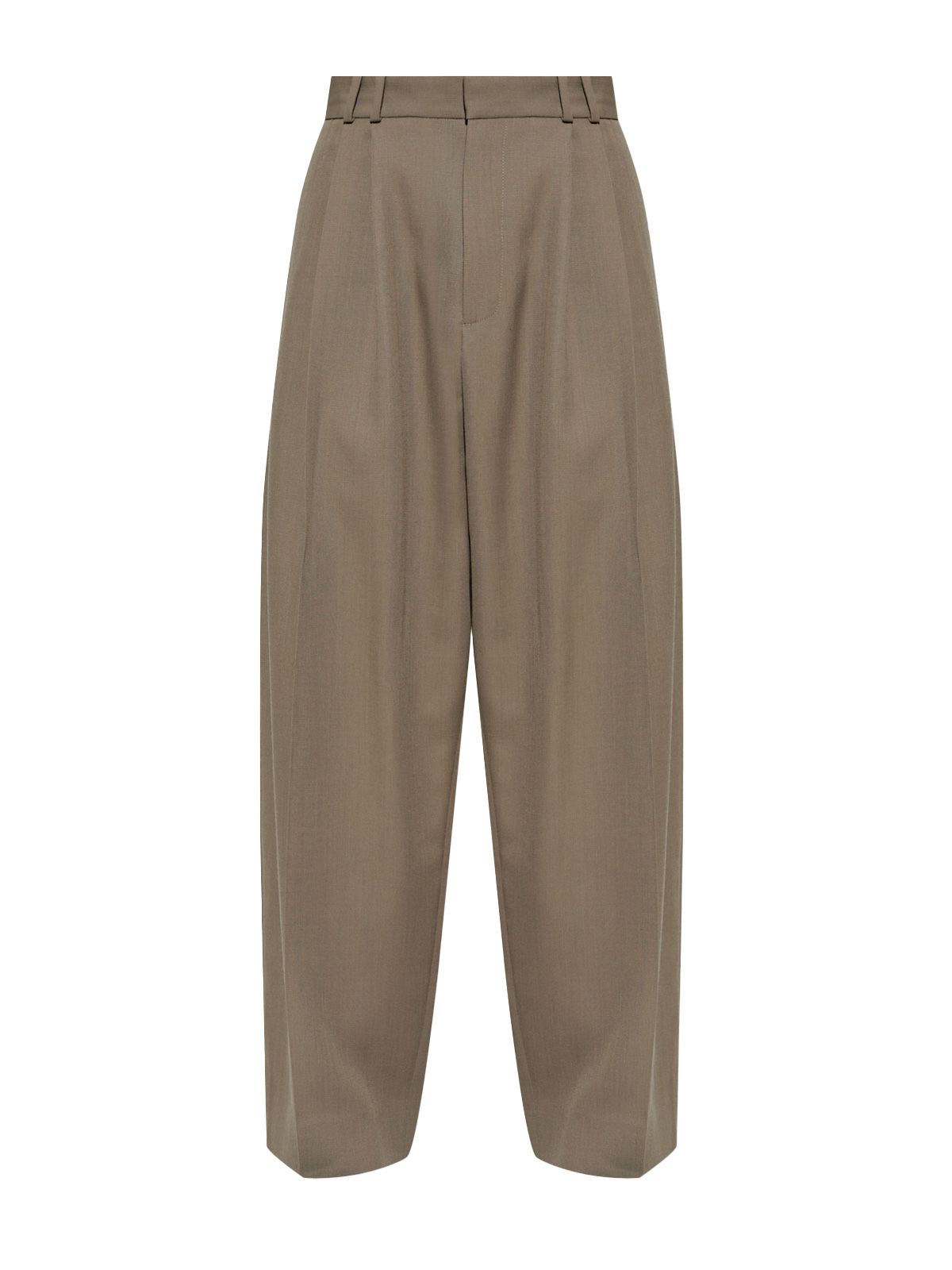 pantaloni a doppia piega marrone