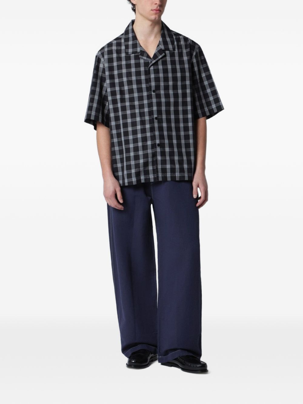 Camicia camp collar a manica corta nera STUDIO NICHOLSON