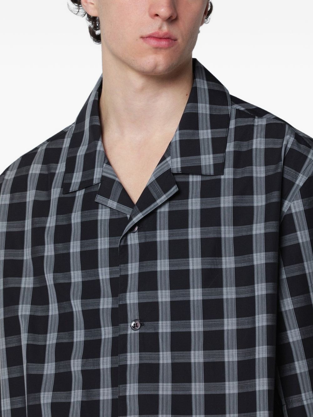 Camicia camp collar a manica corta nera STUDIO NICHOLSON