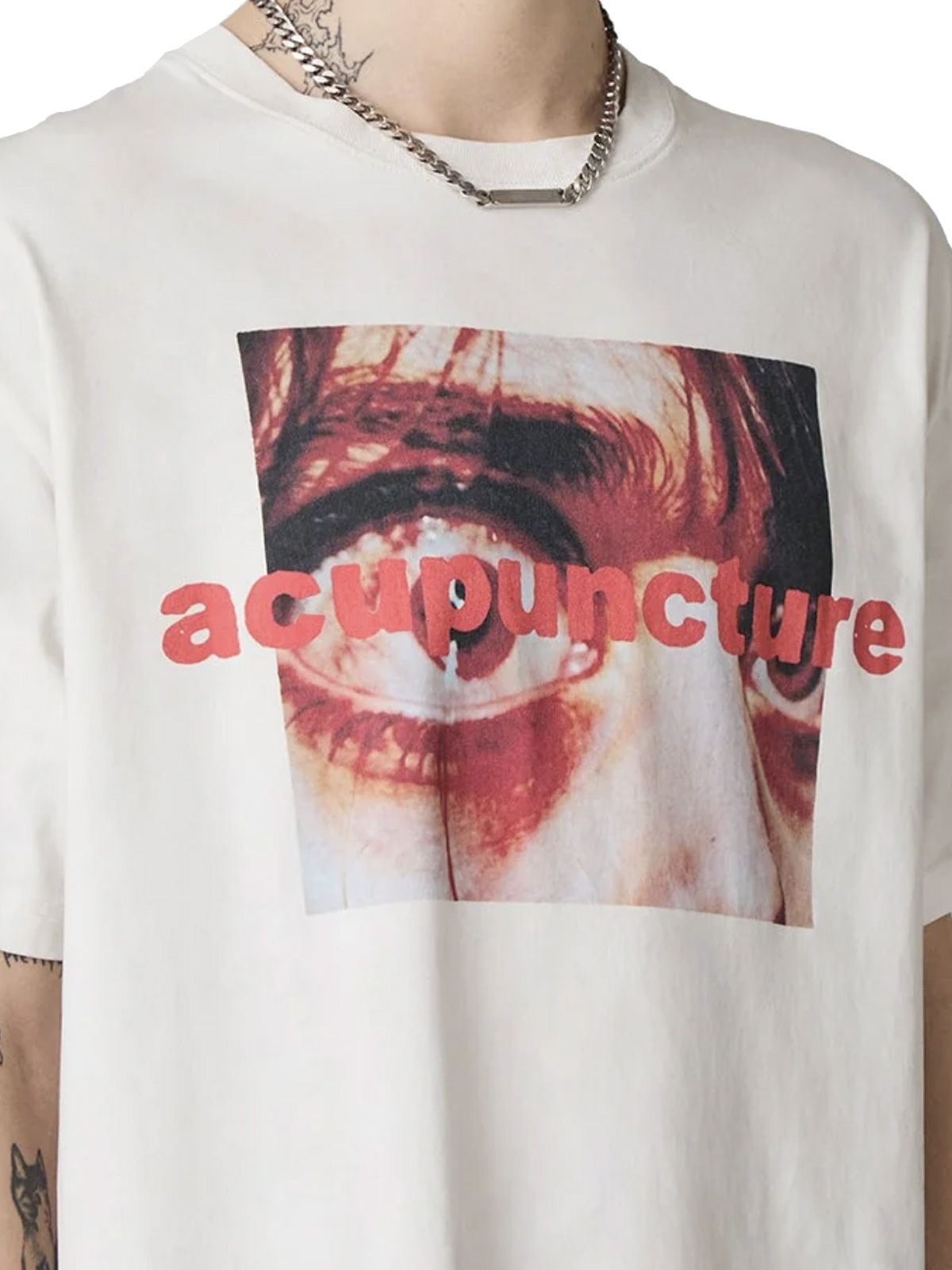 t-shirt eye cry white  ACUPUNCTURE