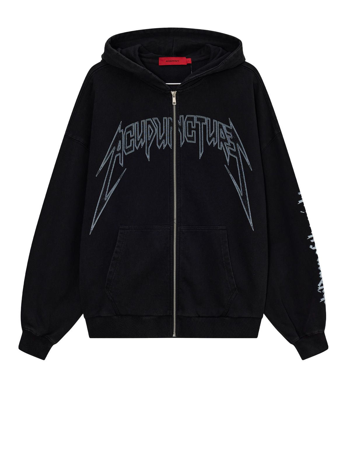hoodie punker zip black 