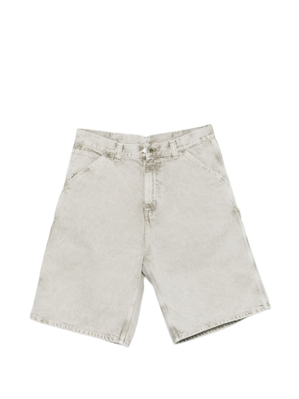 short denim single knee white 