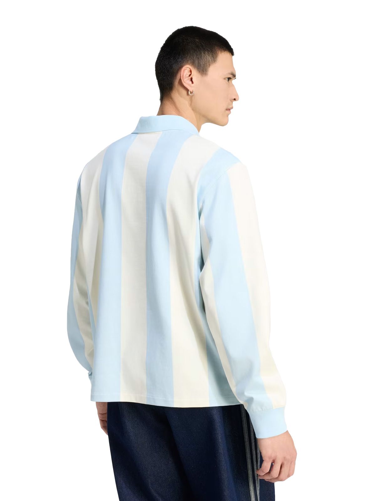polo a manica lunga graphic heritage ku9190 bianco / blu polo - uomo ADIDAS ORIGINALS
