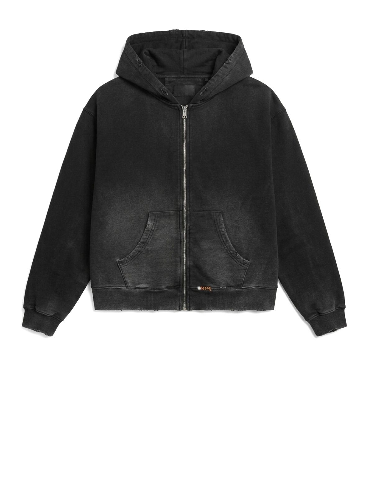 felpa con cappuccio araba con zip intera nera