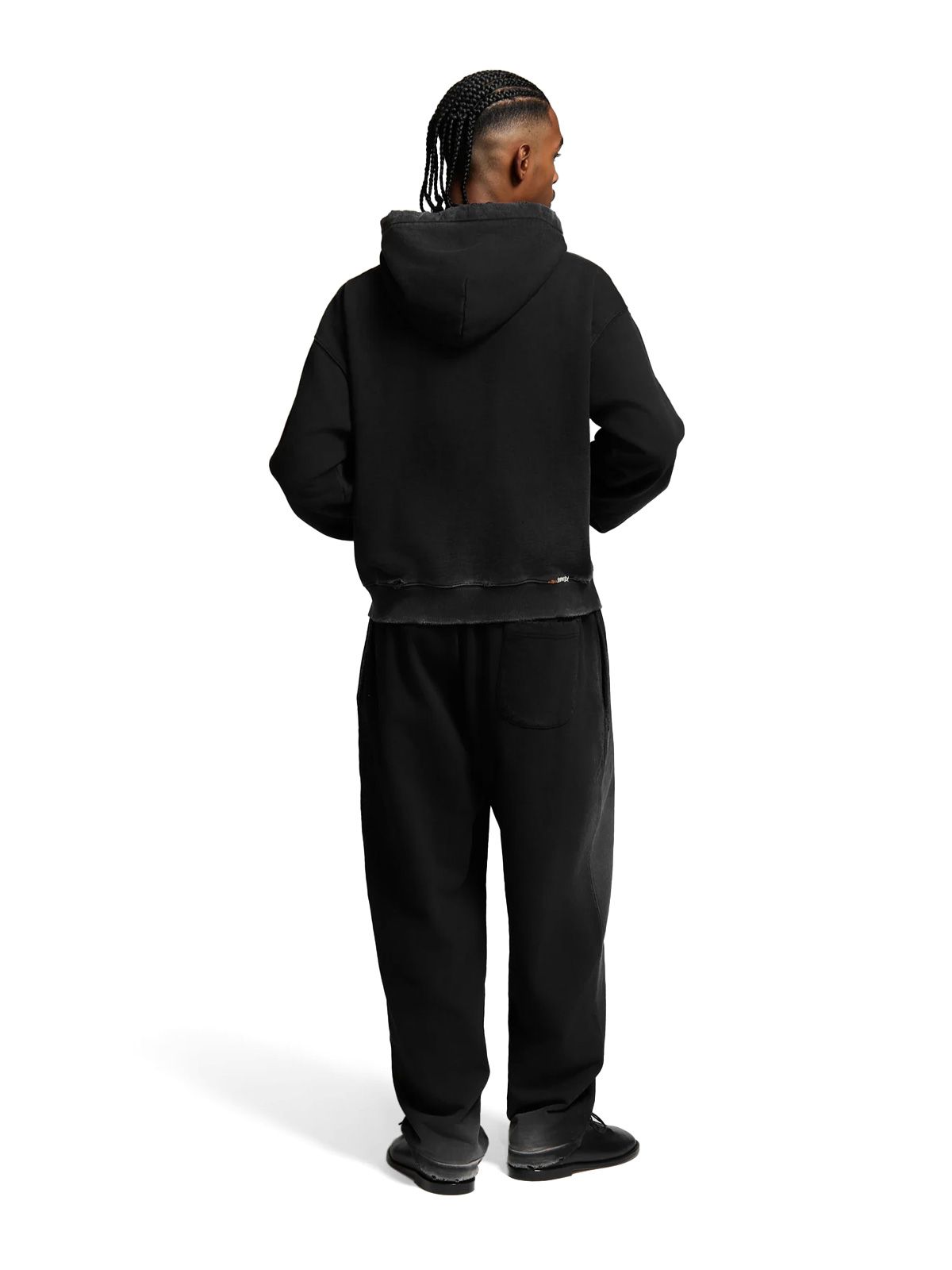 felpa con cappuccio araba con zip intera nera PAURA