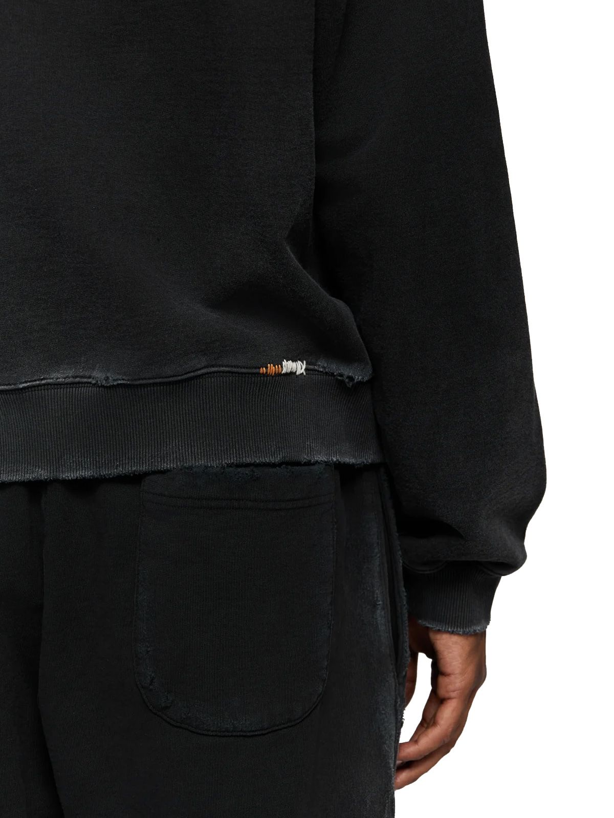 felpa con cappuccio araba con zip intera nera PAURA