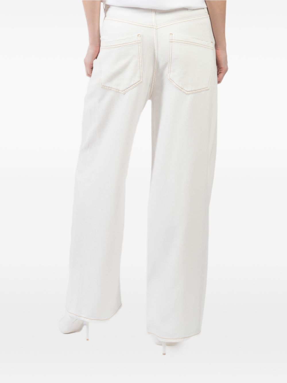 White ines fold over tencel denim jeans DARKPARK