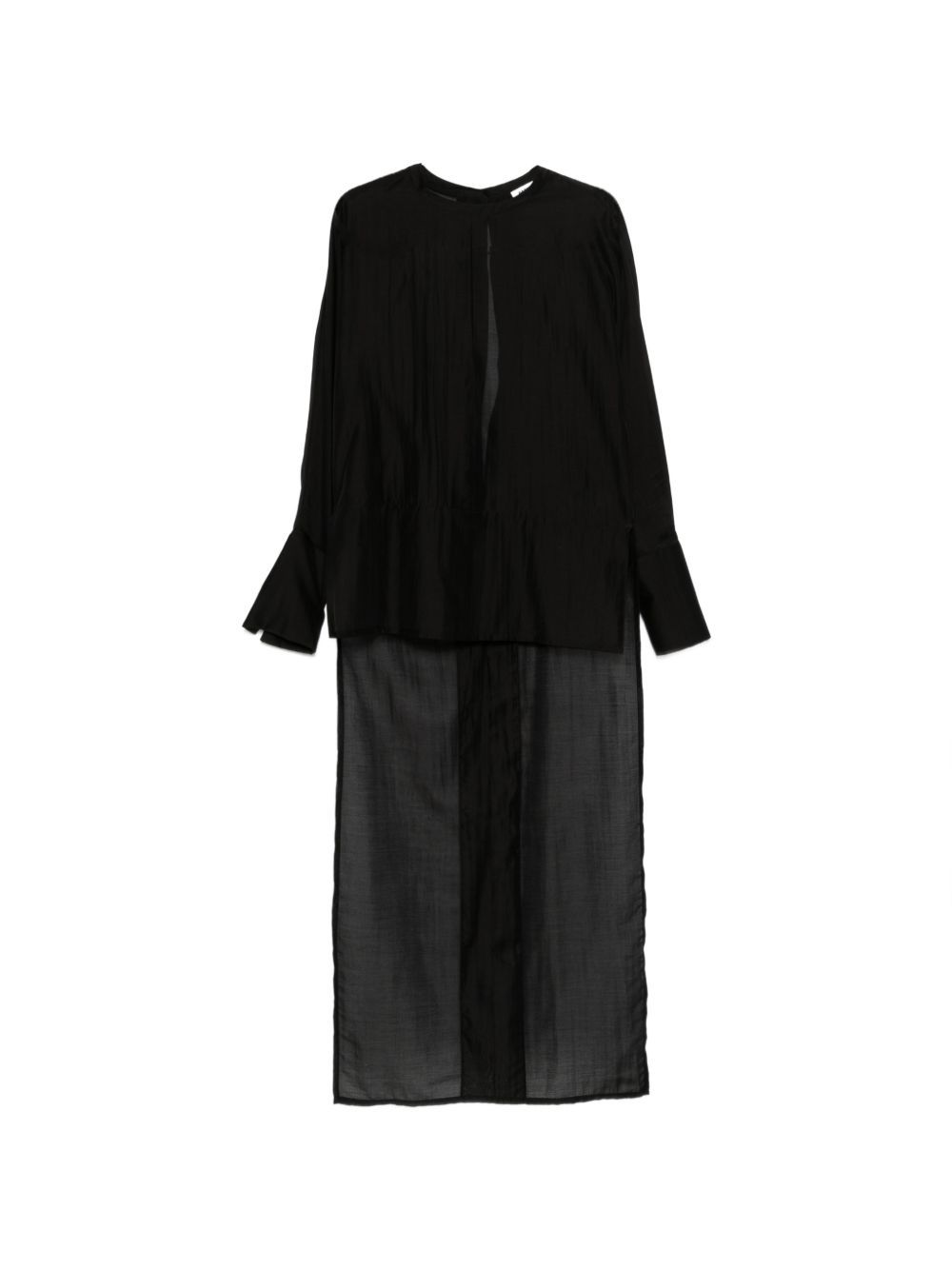 shirt marine keyhole neckline voile black 