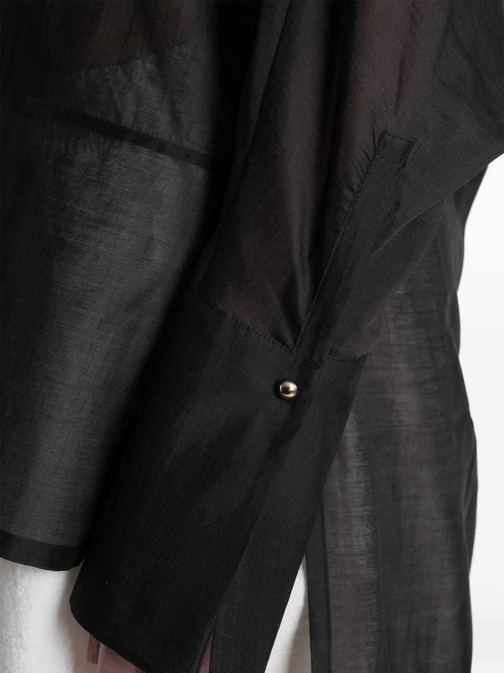 shirt marine keyhole neckline voile black  DARKPARK