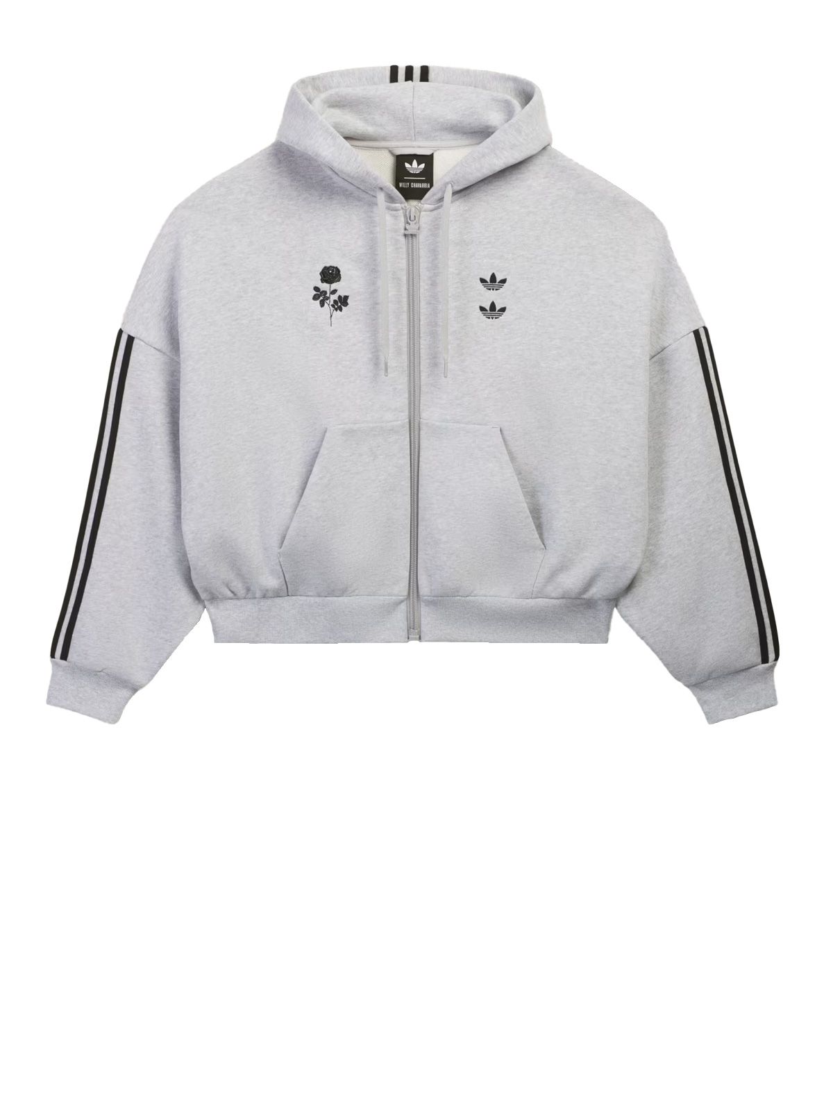 felpa con cappuccio fz grigia