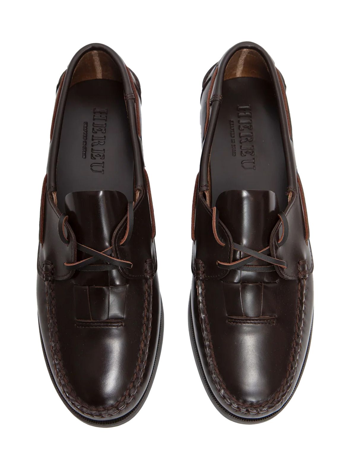 mocassini artigianali saler nautic stringati testa di moro mocassini - uomo HEREU