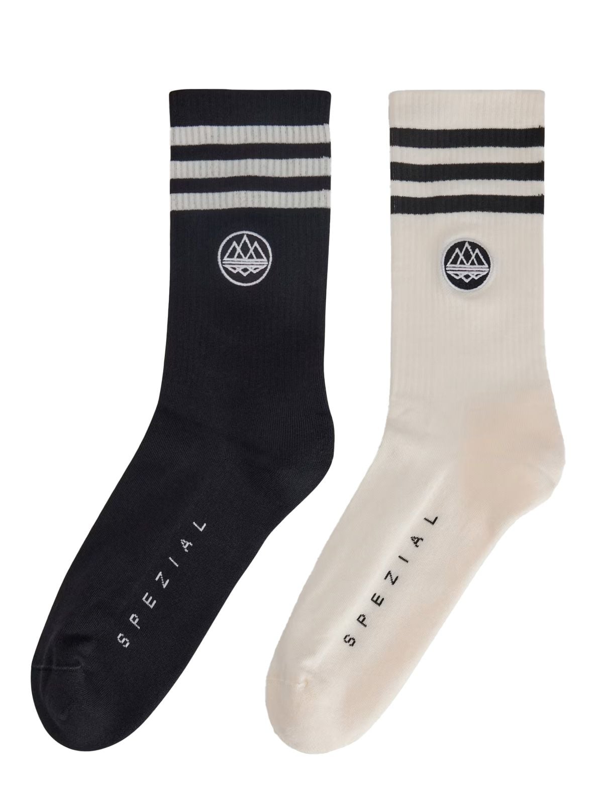statement ribbed crew socks kr4608 white socks - man