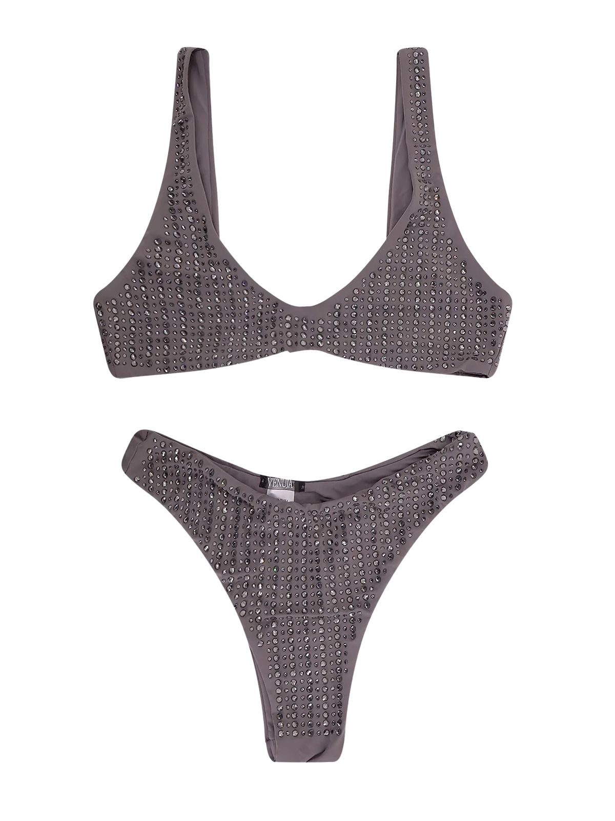 brassiere + high cut brazilian grey