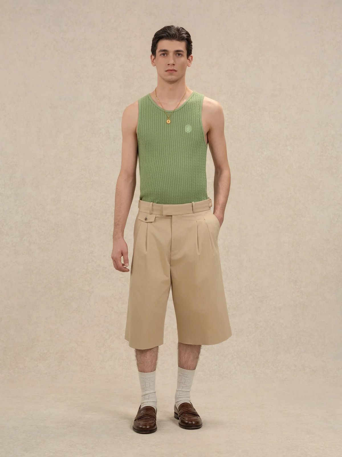 Beige long cotton shorts DRÔLE DE MONSIEUR