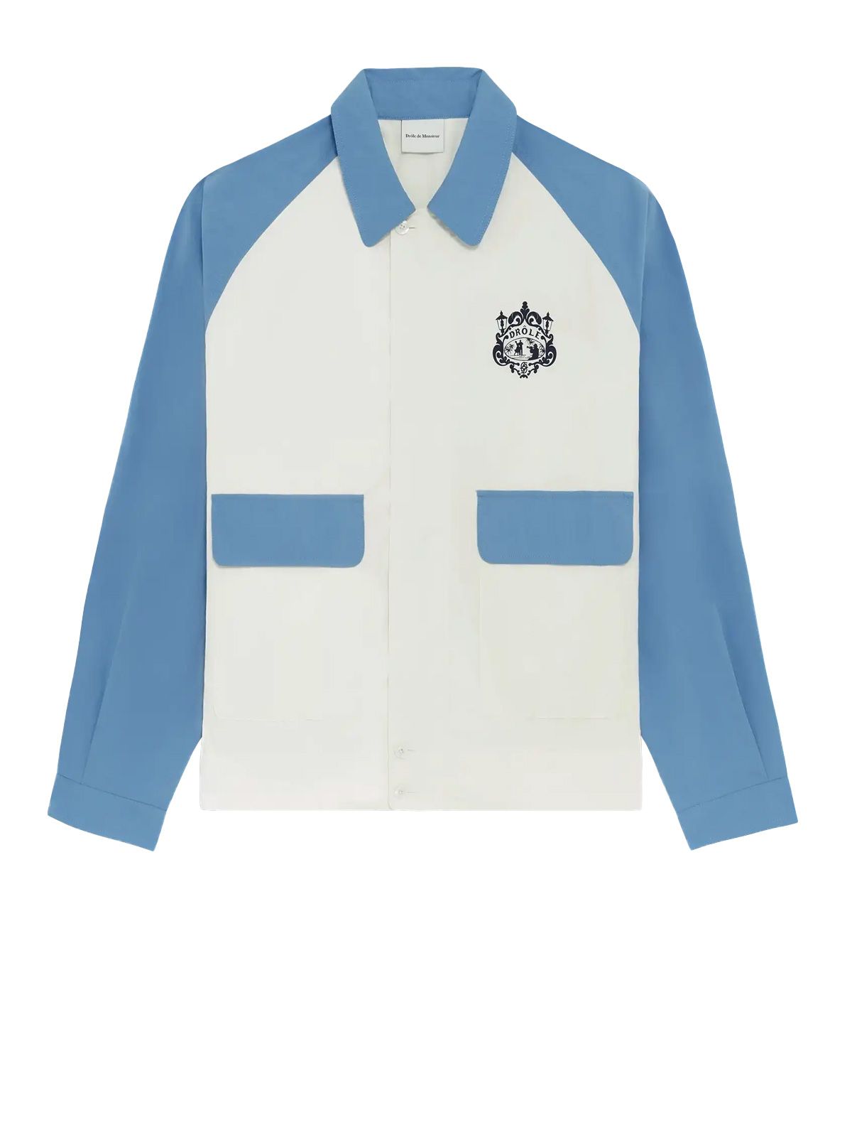 White blue veste nylon sport jacket