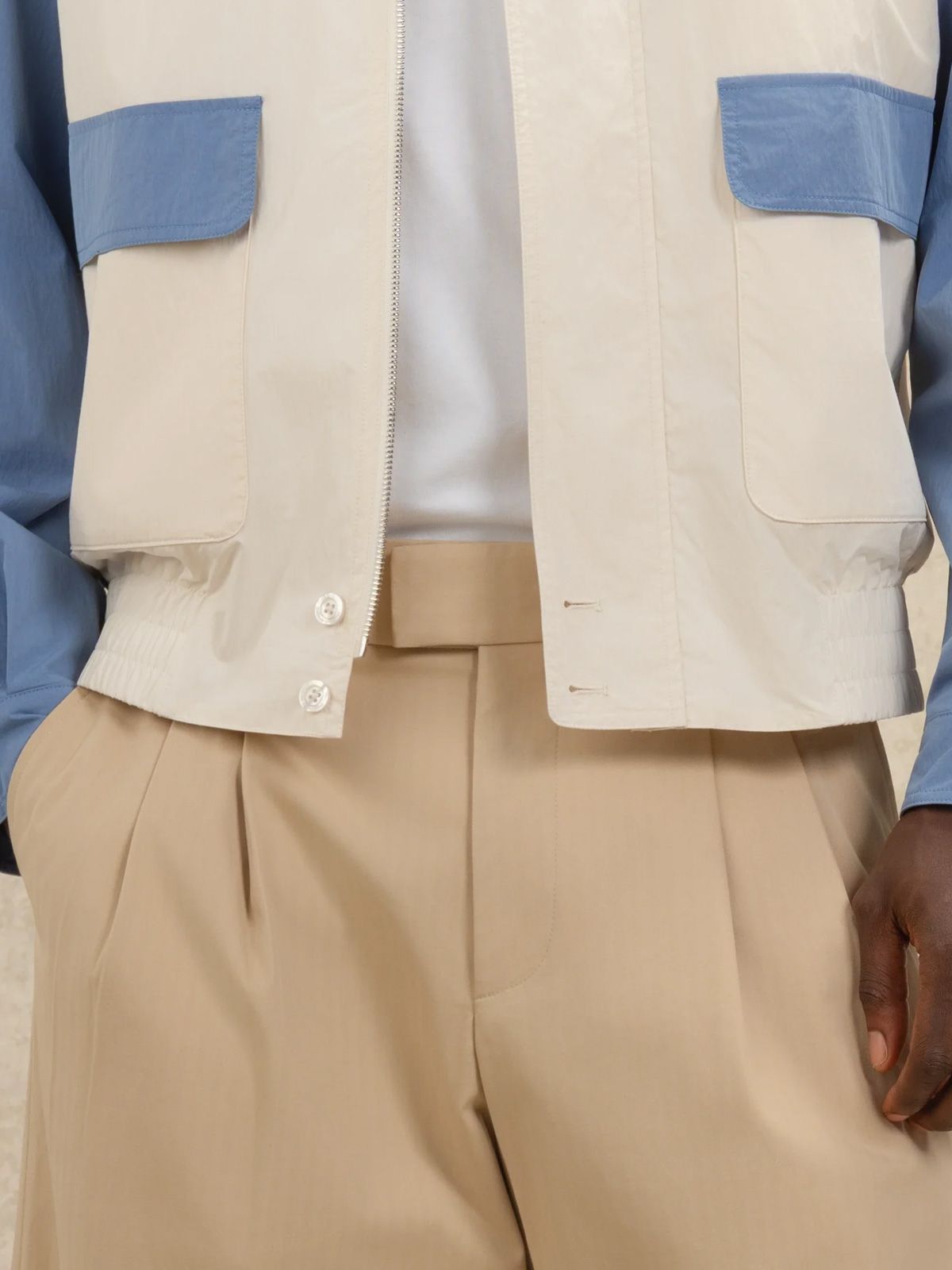 White blue veste nylon sport jacket DRÔLE DE MONSIEUR