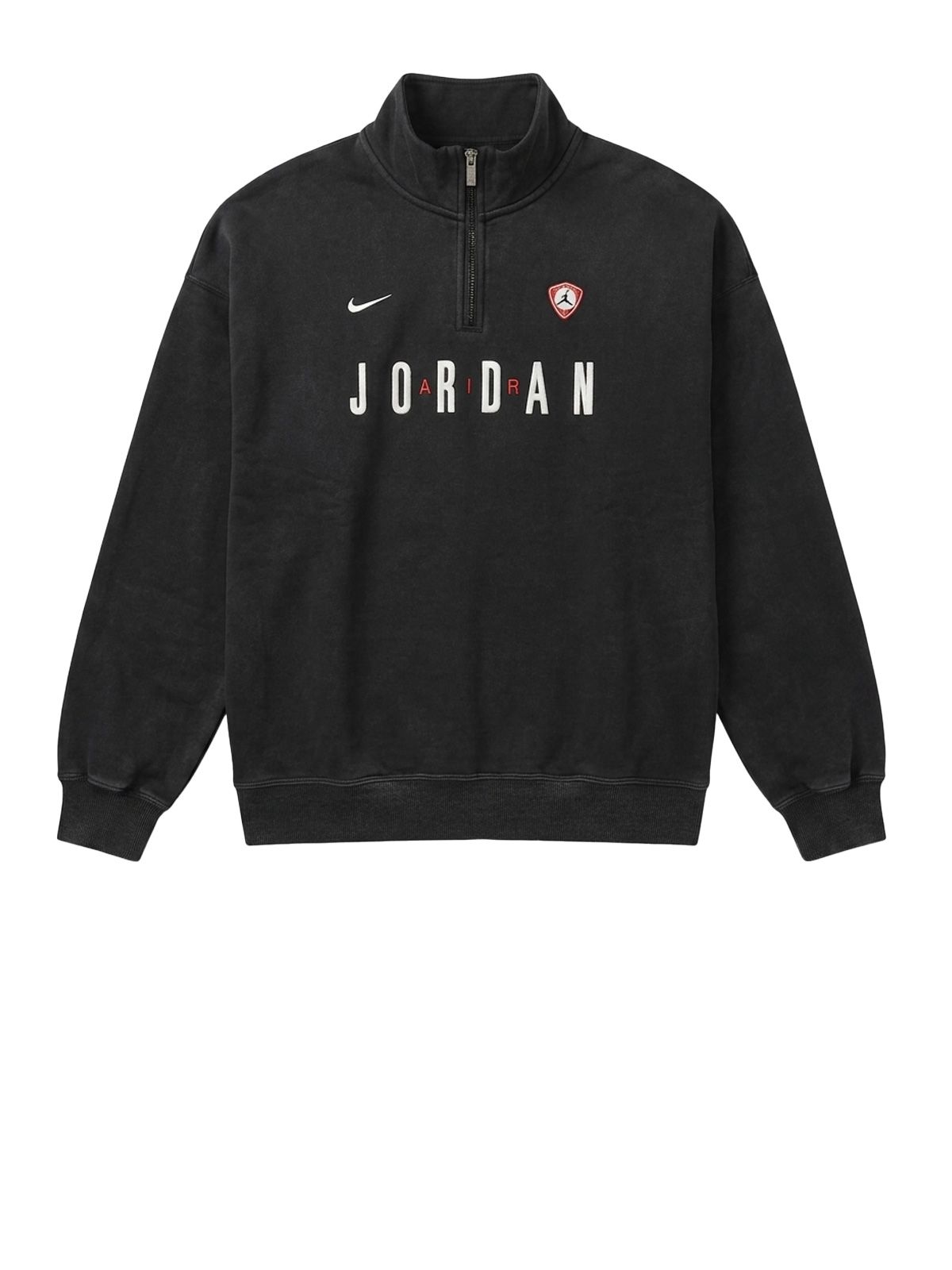 flight graphic fleece 1/4-zip sweatshirt black sweatshirt - men