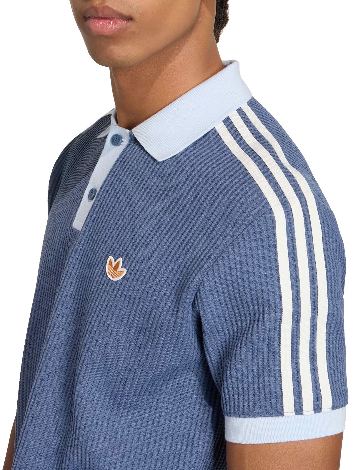 polo waffle blu  ADIDAS ORIGINALS