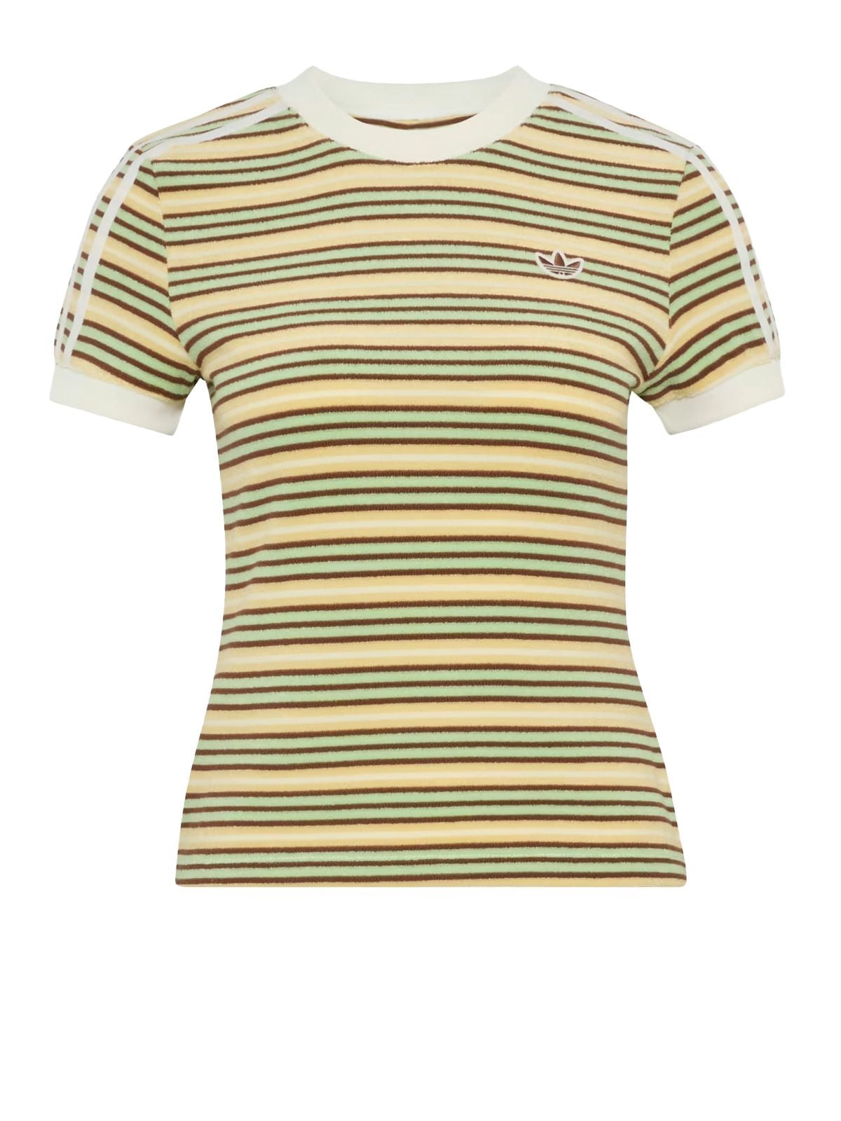 t-shirt aderente summer glow 3-stripes ky8117 giallo  t-shirt - donna