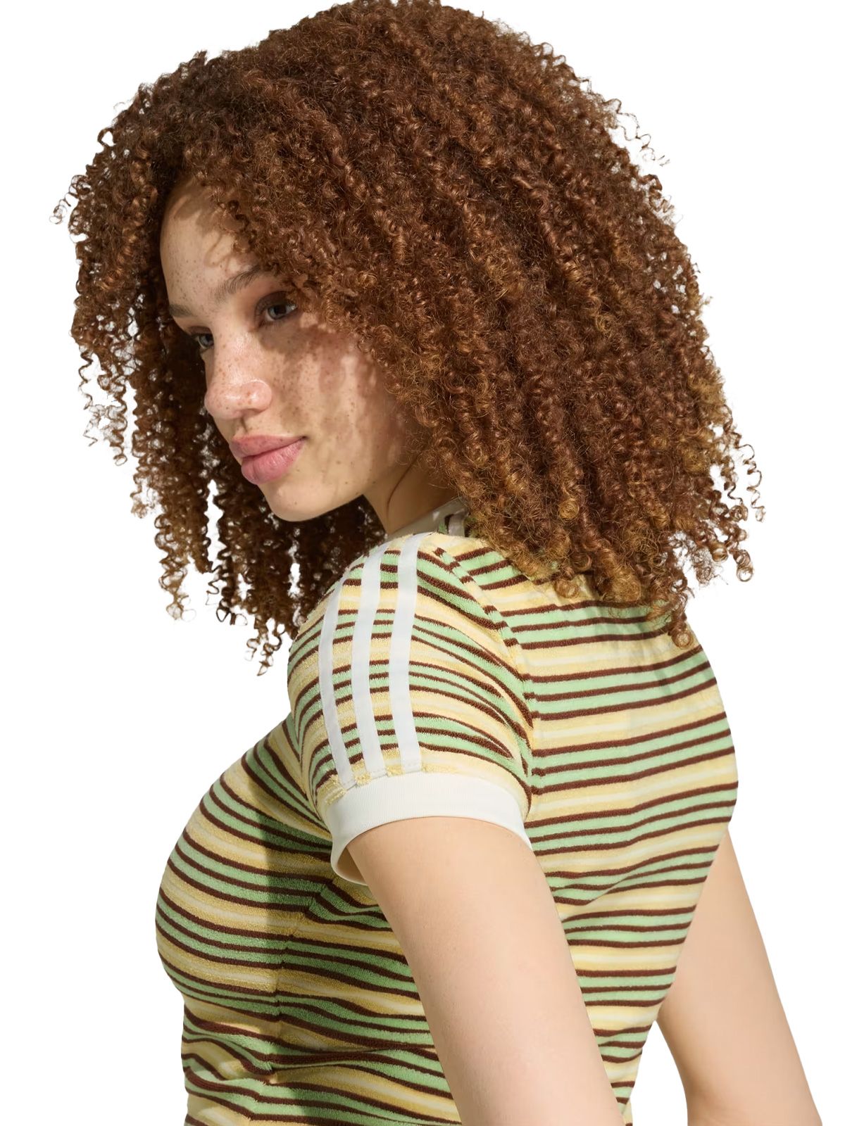 t-shirt aderente summer glow 3-stripes ky8117 giallo  t-shirt - donna ADIDAS ORIGINALS