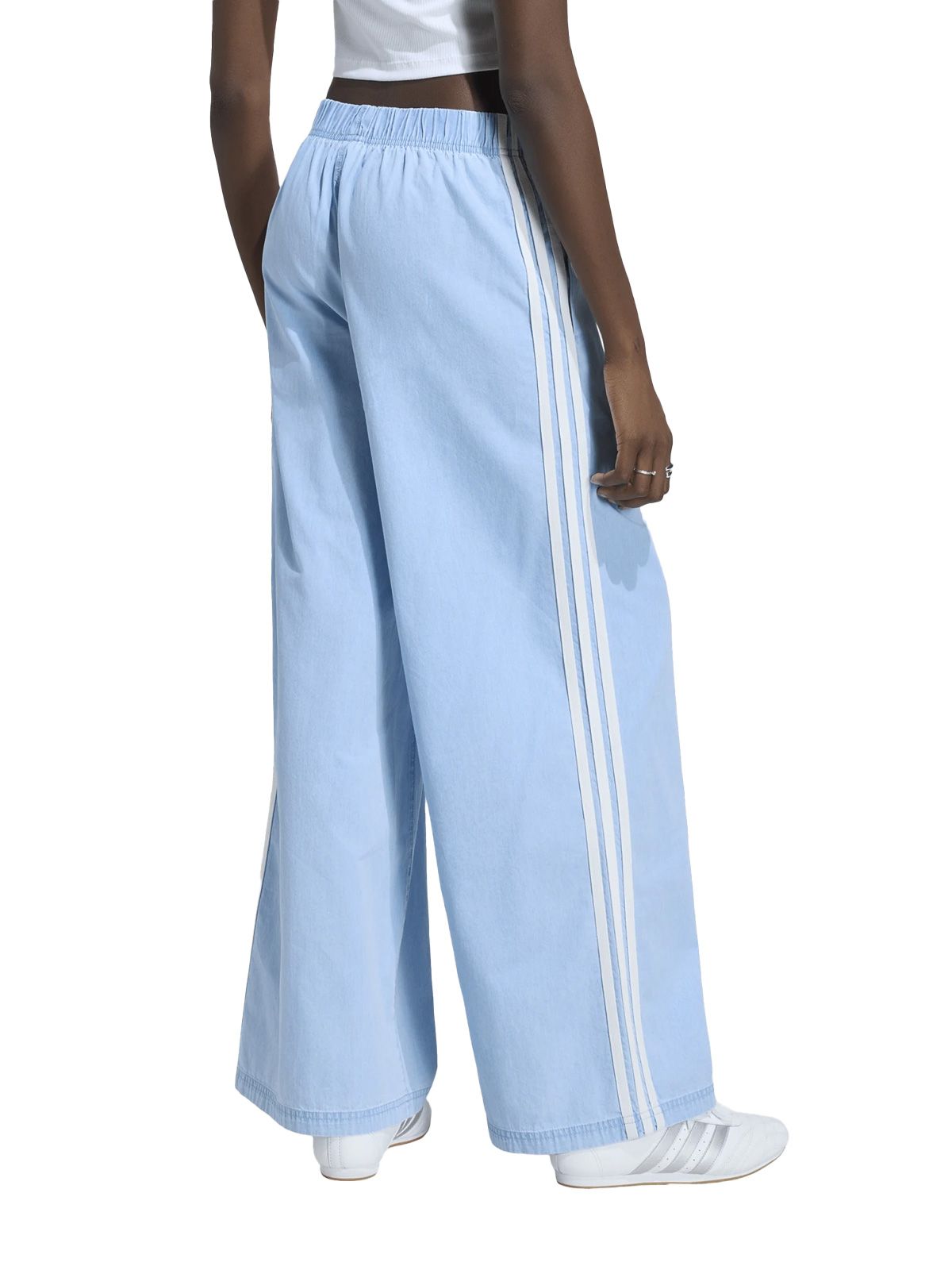 pantaloni denim wide-leg summer glow ky8111 blu / bianco pantaloni - donna ADIDAS ORIGINALS