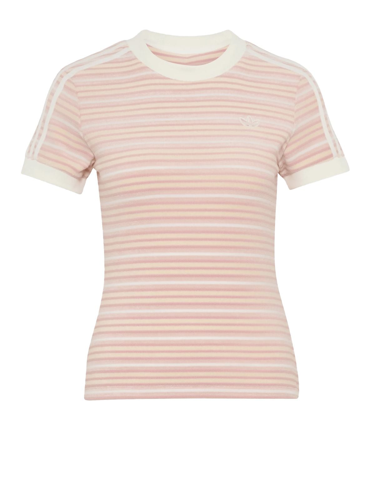 adicolor 3-stripes classic t-shirt ky8116 pink / white t-shirt - woman