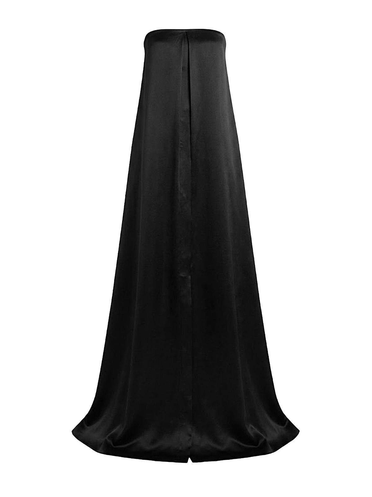 Black veronike long satin bustier dress