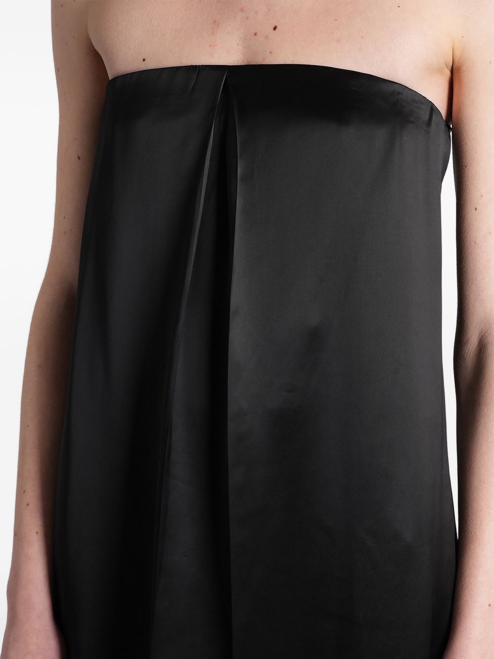 Black veronike long satin bustier dress DARKPARK