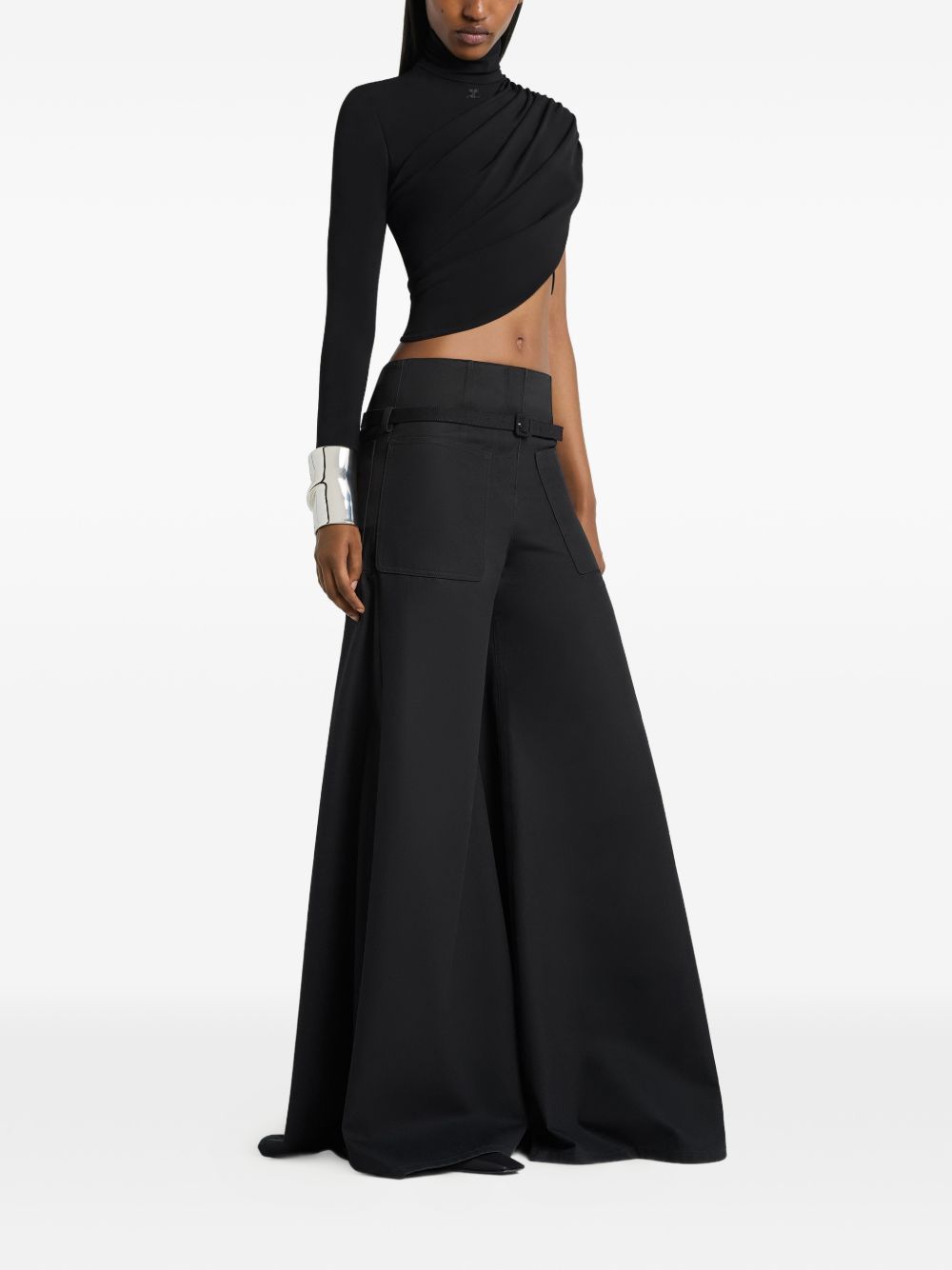Top asimmetrico nero COURREGES