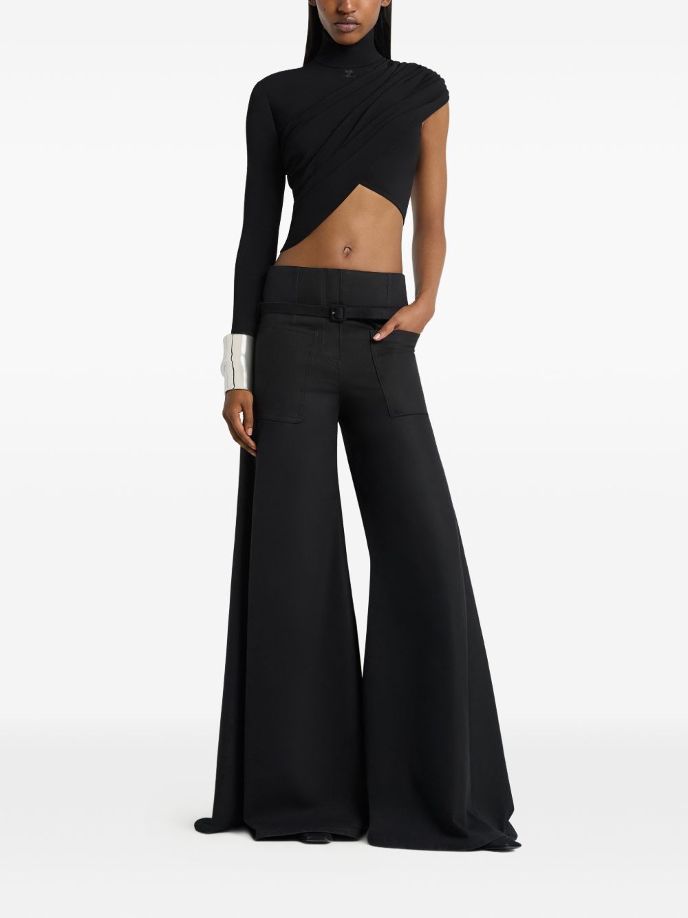 Top asimmetrico nero COURREGES